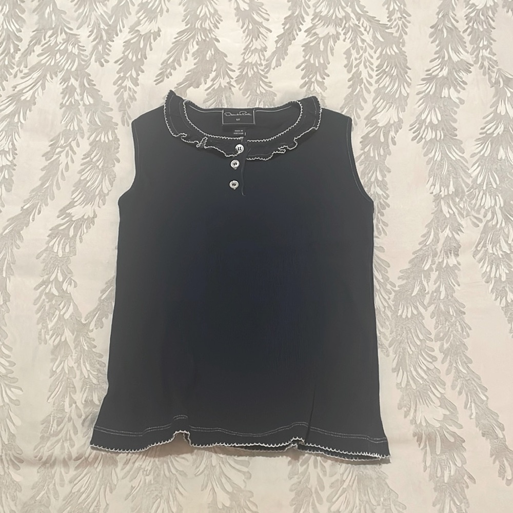 Oscar de la Renta ruffled collar top girls size 10